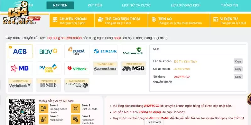Hướng Dẫn Nạp Tiền C54 - Tiền Về Nhanh Chóng Chỉ Trong 1 Nốt Nhạc 3 Những điều kiện cần đảm bảo để nạp tiền C54