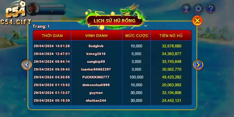 Tỷ lệ trả thưởng hấp dẫn khi săn được cá 