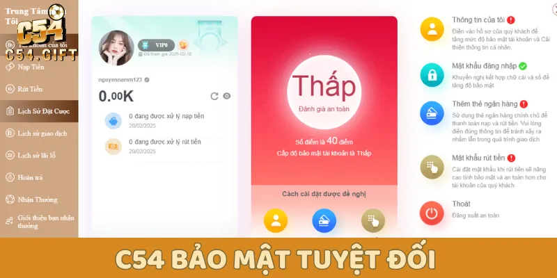 C54 - Trang Chủ Nhà Cái C54 Hàng Đầu Việt Nam |+688k 51 Người chơi hoàn toàn an tâm về khả năng bảo mật tài khoản của nhà cái