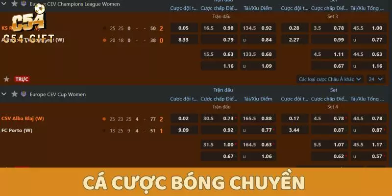 Cá Cược Thể Thao C54 - Hướng Dẫn Chi Tiết Nhất Cho Newbie 2 Cá cược bóng chuyền