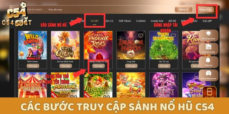 Nổ Hũ Là Gì? Bật Mí Mẹo Chơi Nổ Hũ Đổi Thưởng C54 6 Hướng dẫn các bước truy cập và tham gia sảnh nổ hũ C54 nhanh chóng