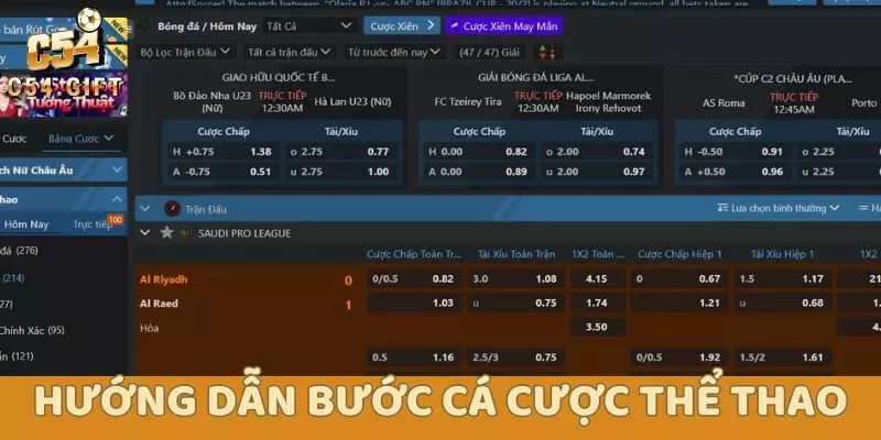 Cá Cược Thể Thao C54 - Hướng Dẫn Chi Tiết Nhất Cho Newbie 4 Hướng dẫn các bước vào cá cược thể thao tại C54